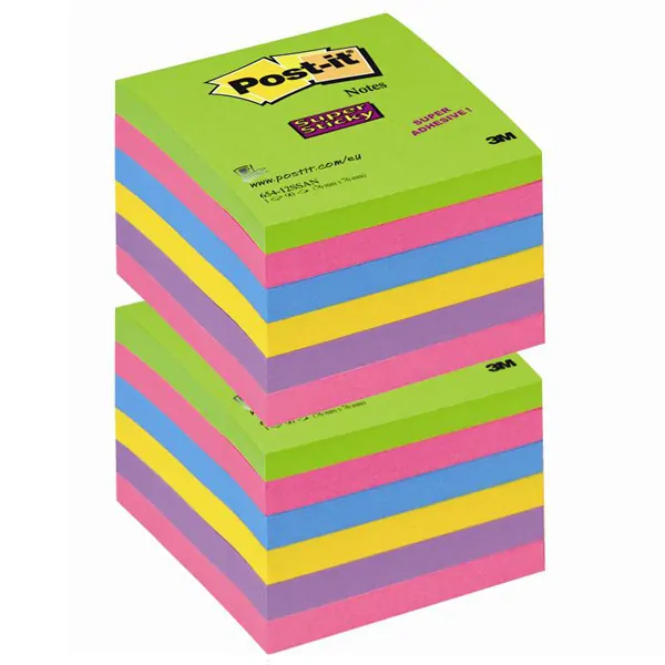 Samolepicí bloček 3M Post-it 654-12SSUC - SUPER STICKY