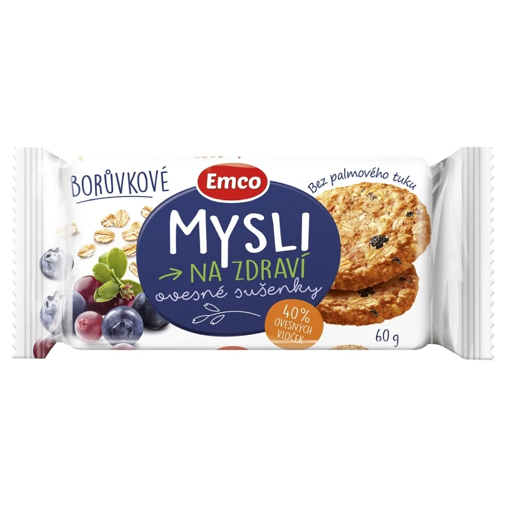 Emco - cereální sušenky - borůvkové, 60 g