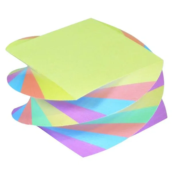 Poznámková kostka, lepená, pastel mix TOČENÁ