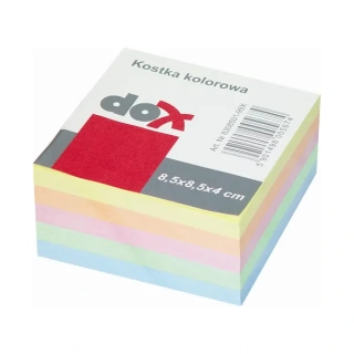 Poznámková kostka, nelepená, pastel mix