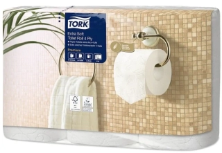 Tork T4 toaletní papír konvenční role celulóza bílý 4vrstvý 18,75 m 6 rolí 110406