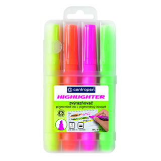 Zvýrazňovač Centropen 8552 - sada 4 ks