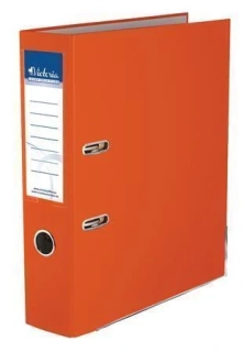 Pákový pořadač "Basic", oranžová, 75 mm, A4, s ochranným spodním kováním, PP/ karton, VICTORIA