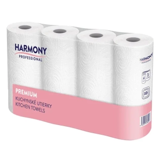 Harmony Professional kuchyňské utěrky, 3-vrstvé, 4 role