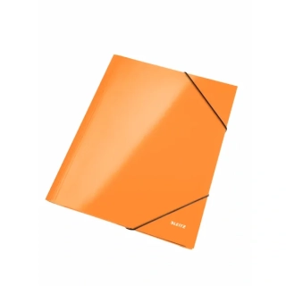 Desky plastové Leitz WOW se 3 chlopněmi a gumičkou - metalicky oranžové