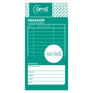 Obchodní paragon, 100 listů