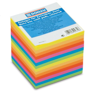 Poznámková kostka, lepená, neon mix