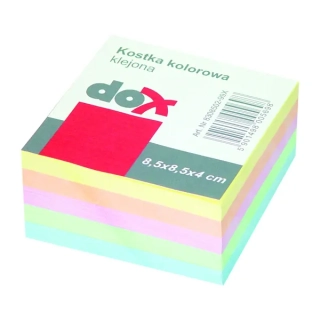 Poznámková kostka, lepená, pastel mix